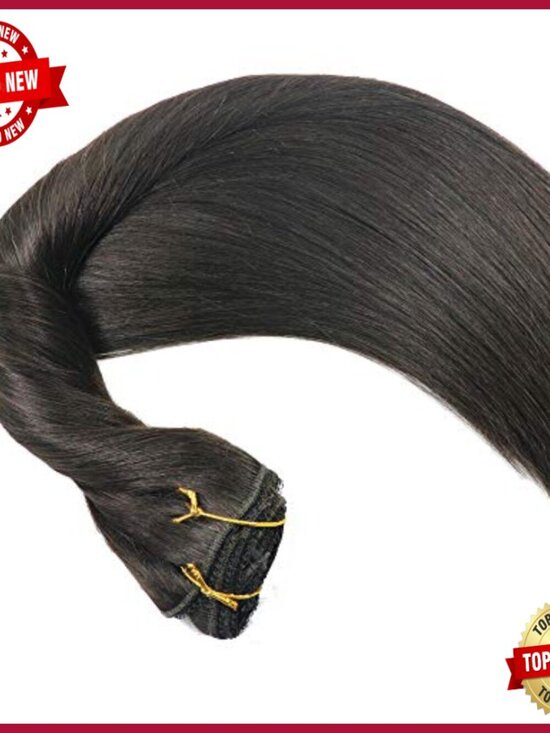20 Inch Clip In Human Hair Extensions Thick Ends 120g Remy main image 4